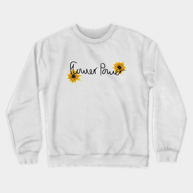 Flower Power // Black Handwriting Crewneck Sweatshirt by Velvet Earth